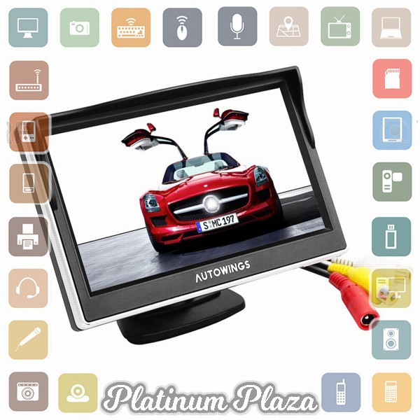 Monitor Rear View Parkir Mobil TFT LCD 5 Inch - Black`E3AQCY-