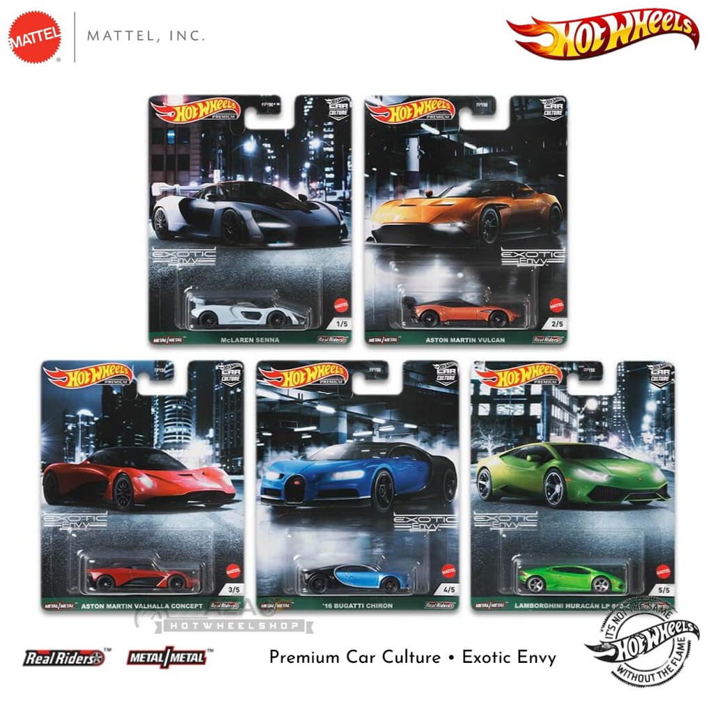 BEST SELLER | Diecast Hot Wheels EXOTIC ENVY SET HW McLaren Senna Aston Martin Bugatti Chiron Lamborghini Huracan