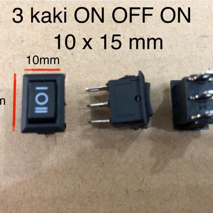 Rocker switch 3 pin ON OFF ON saklar 3 kaki kalkulator super mini