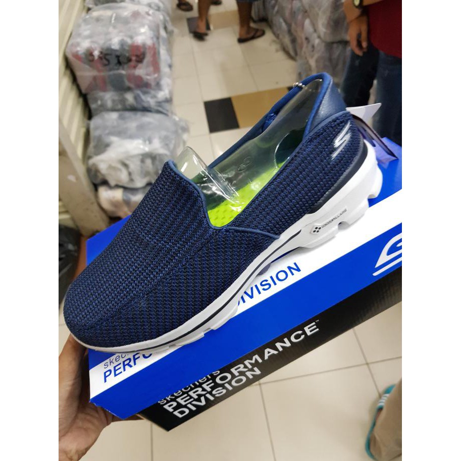 promo!! new arrival skechers go walk 3 original navy kain rajut terbaruu guys - beige, 40 terbaru