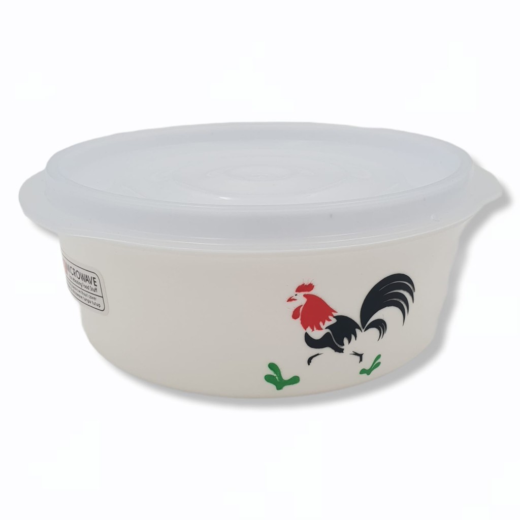 Mangkuk Mixing Bowl Ayam Jago+Tutup/Mangkok Ayam/ Food Saver Ayam Jago/ Mangkok + Tutup/ Wada