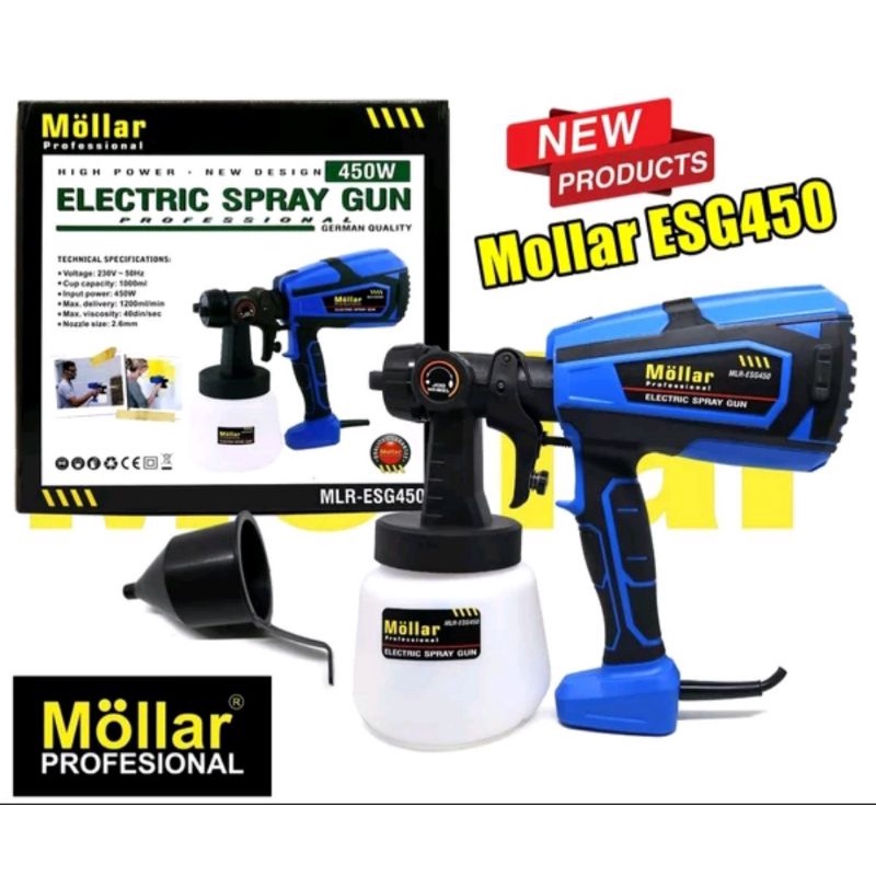 

MOLLAR ESG450 SPRAY GUN LISTRIK Paint zoom Spuyer kuningan bisa cat minyak dan thinner