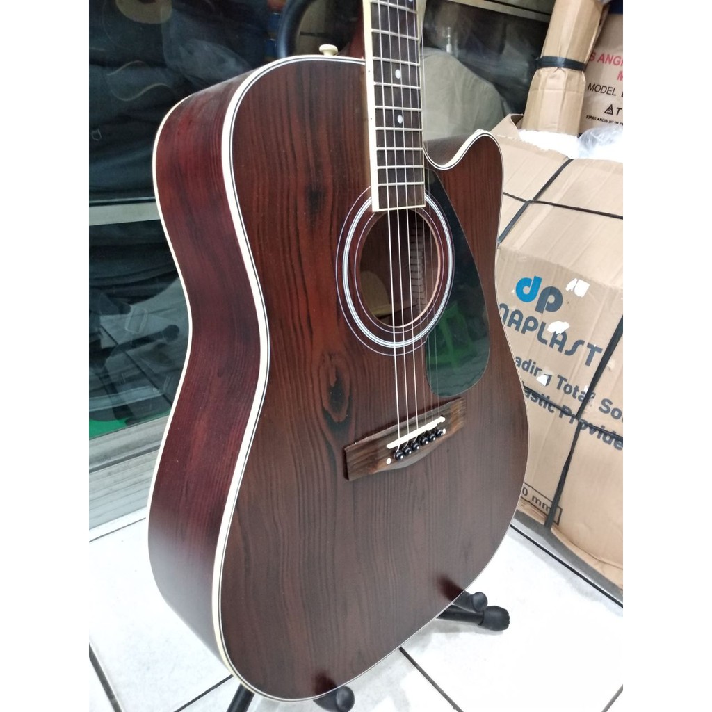 Gitar Akustik Jumbo Merk Cort Warna Coklat Doff Senar String Trusrod Jakarta Murah