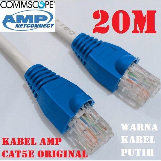 Kabel LAN Cat5 20M UTP AMP Commscope Original Siap Pakai 20 Meter