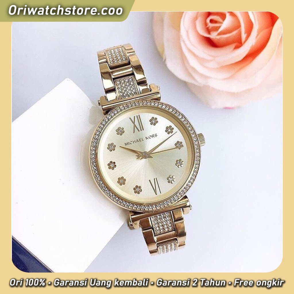 TERLARIS MICHAEL KORS ORIGINAL GARANSI MK 3881 JAM TANGAN WANITA MK ORI GOLD STAINLESS STEEL