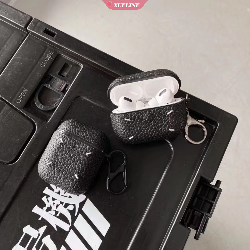 Casing Soft Case Bahan Kulit Desain Martin Margiela Untuk AirPods 1 / 2 / 3 Pro