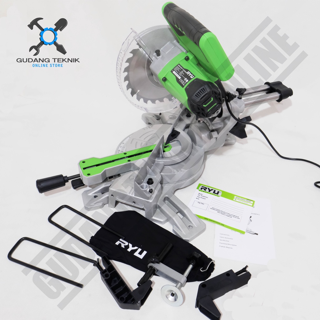 RYU RMS180-1 / Mitter Saw 7 Inch Sliding / Mesin Potong Aluminium 7inch  Sliding / Miter Saw  7 Inch