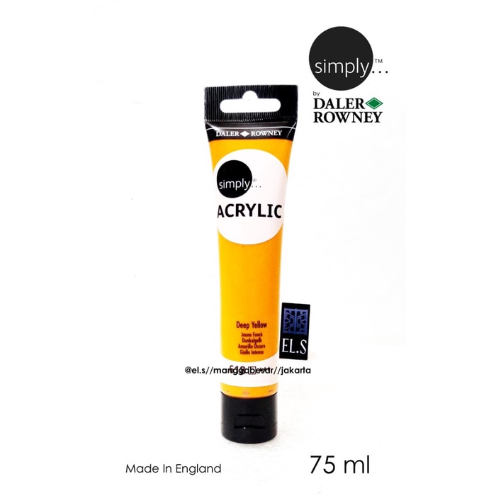 

Sale Daler Rowney Simply Acrylic Deep Yellow 75 Ml ( Cat Akrilik ) Bergaransi