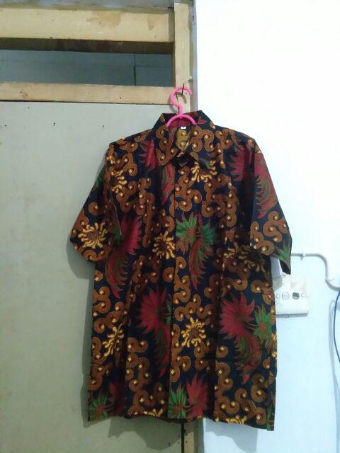 Asifa Batik Hrb026 Kenongo Kemeja Tosca Pendek Pekalongan Padi M L Xl Sogan Tulis Halus Kemeja Batik
