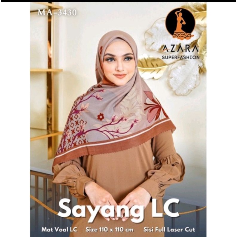 hijab segi empat motif azara