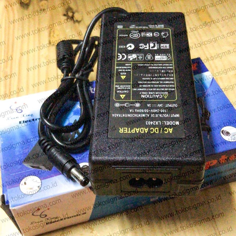 ADAPTOR POWER AC to DC 24V-3A JEK 5.5x2.5mm POWER SUPPLY SWITCHING 72w