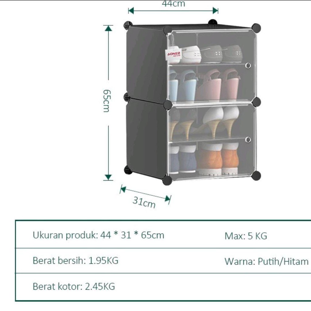 Rak Sepatu Susun Lemari Sepatu Kotak Sepatu  4 Tingkat Tahan Debu Lemari Untuk Ruang Tamu Dan Kamar Tidur