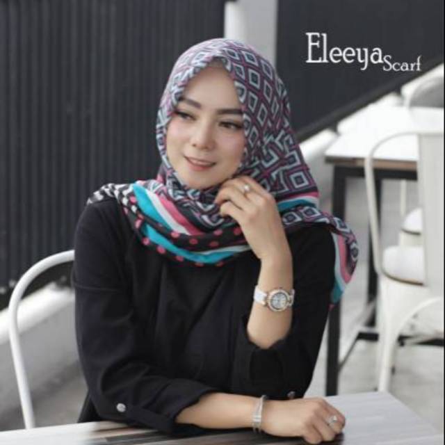 HIJAB SEGIEMPAT MOTIF ELY 71 II  Eleeya Scarf