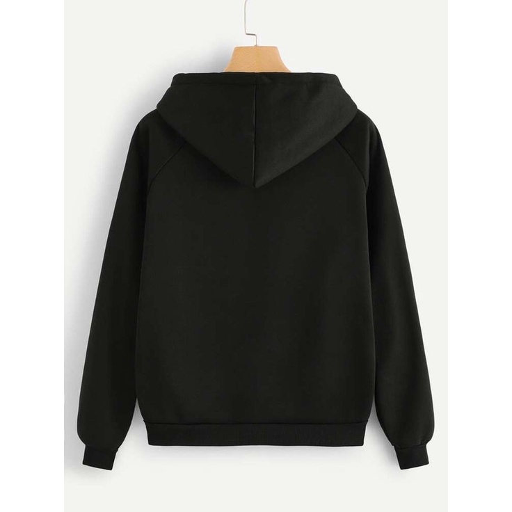 Switer Hudie Pria Wanita Warna Hitam List Anime Hoodie Hollister Series Bdm Store Bahan Fleece Lembut