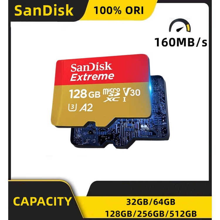 100% Original Memory card 8GB/16GB/32GB/64GB/128GB/256GB/512GB Transfer Up to 80Mbps/100Mbps/160Mbps/170Mbps Kartu Memori