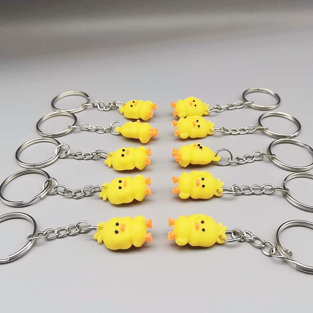 [Elegan] Gantungan Kunci 5 Pcs Bebek Kuning Kecil Lucu Kartun Key Rings