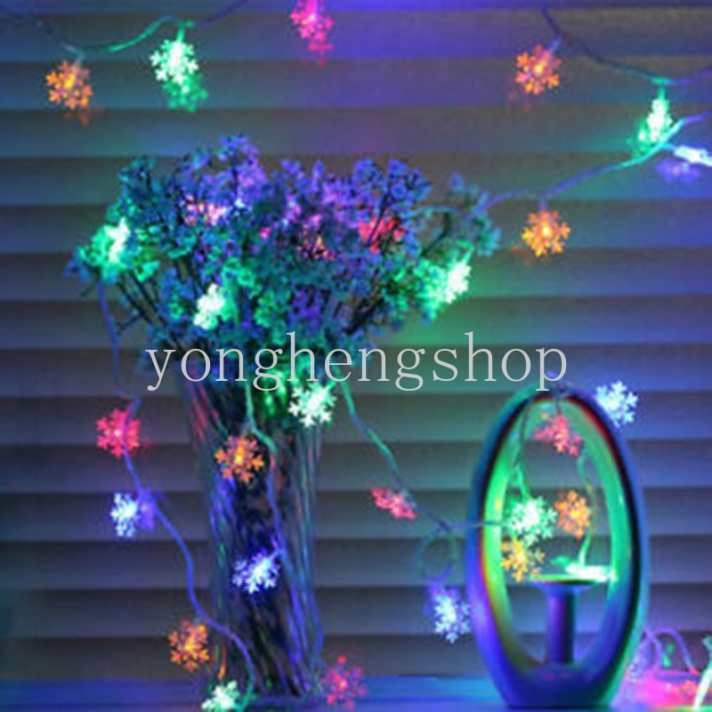 Lampu String LED 2 / 3M Bentuk Snowflake Untuk Dekorasi Pohon Natal