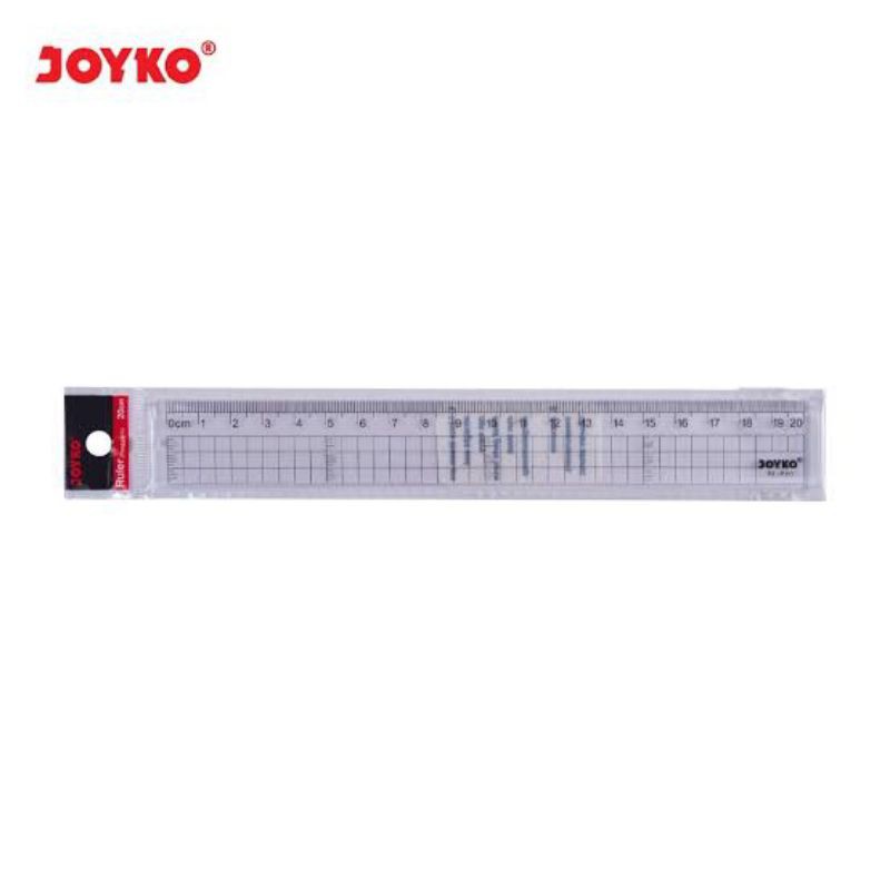 penggaris joyko bening 20cm penggaris 20cm ruler garis garis kotak