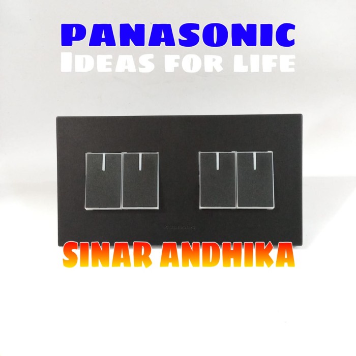 SAKLAR SERI KECIL DOUBLE INDIKATOR HITAM STYLE E PANASONIC WESJ 78049B+WESJ 5571B