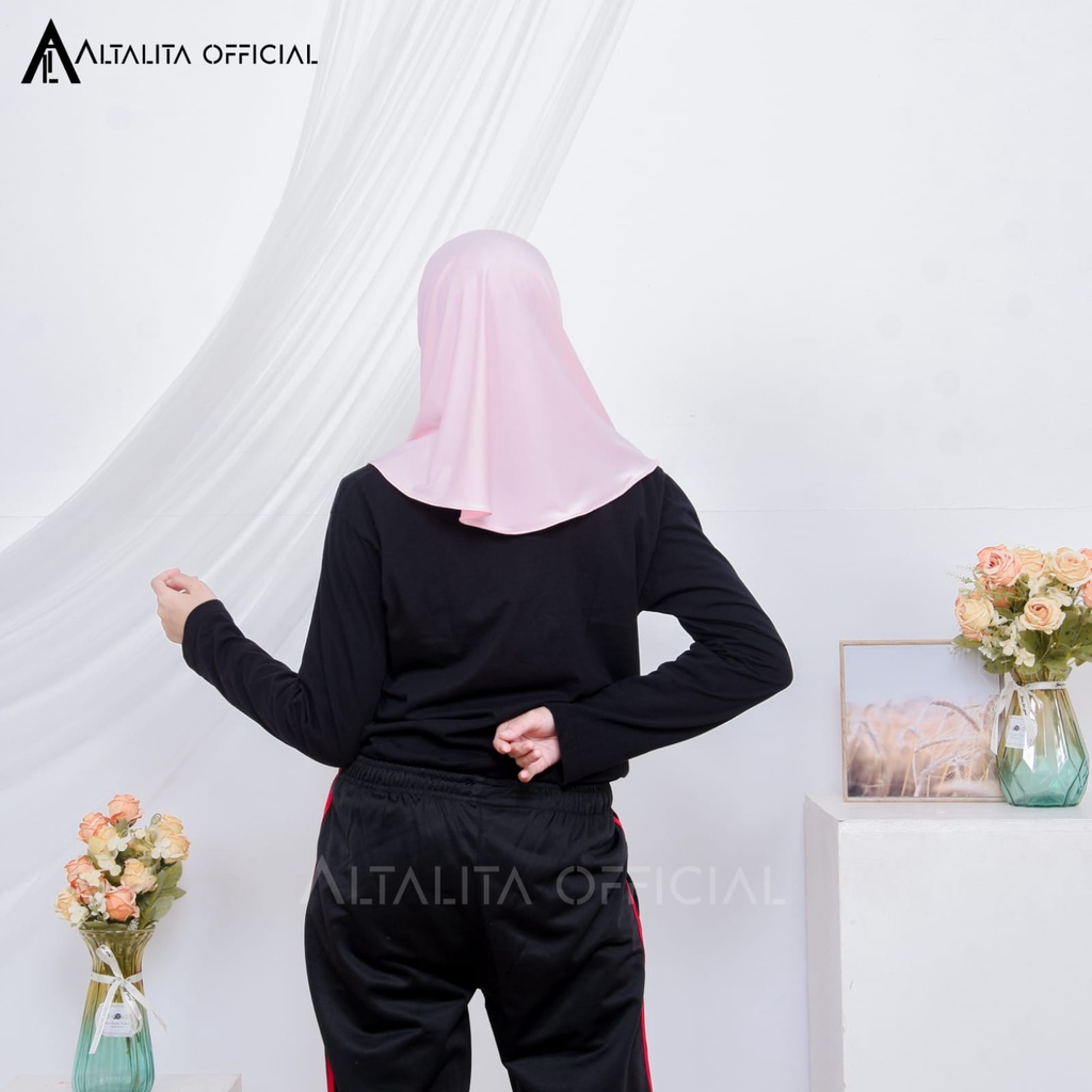 Altalita - Hijab Instant Sporty pet Bahan Jersey Spandek Polos Premium Cocok Untuk Sekolah Olahraga dan Sehari-Hari