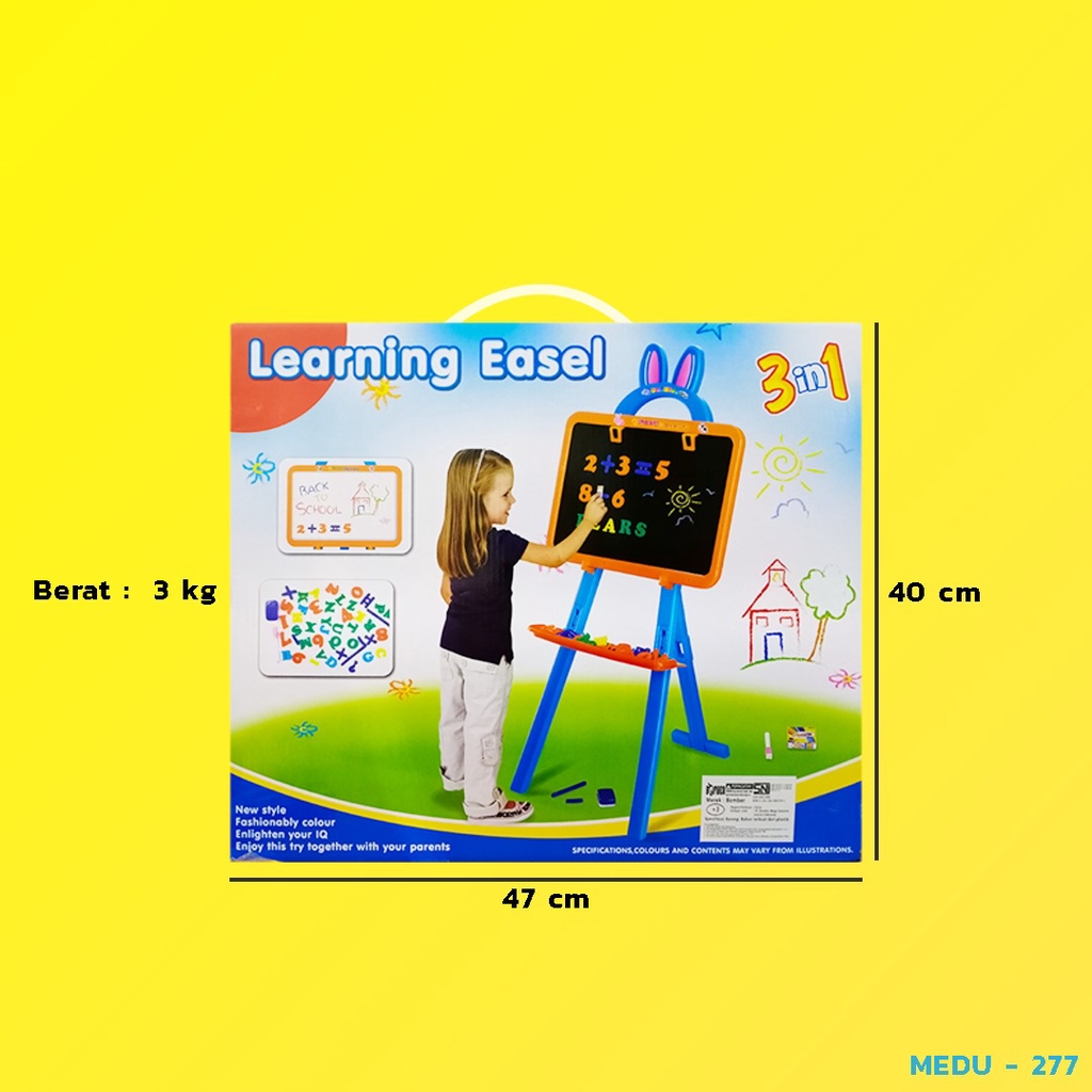 Mainan anak papan tulis set STANDING BOARD LEARNING EASEL 3IN1