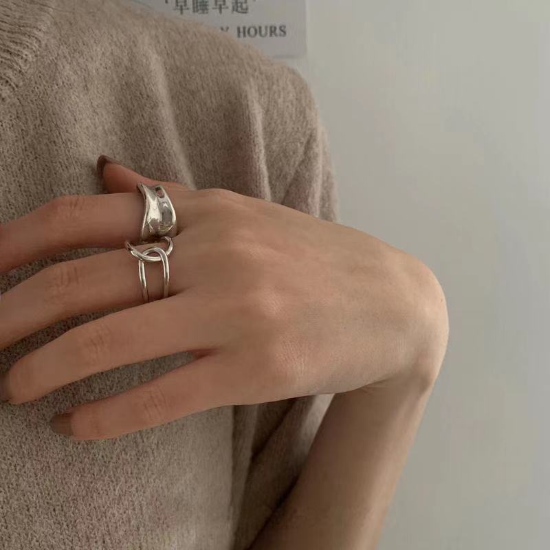 Cincin Model Terbuka Bahan Metal Gaya Korea Untuk Wanita