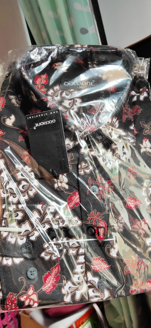 Kemeja Batik Pria Lengan Panjang Bl73 Katun Motif Modern Dixmont Semi Slimfit Premium