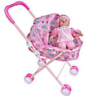 Stroller stroler kereta dorong mainan  bayi dorongan  pink 