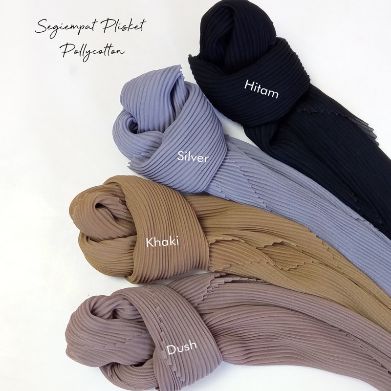 Square Plisket Segiempat Pleats Hijab Ceruty babydoll Bella