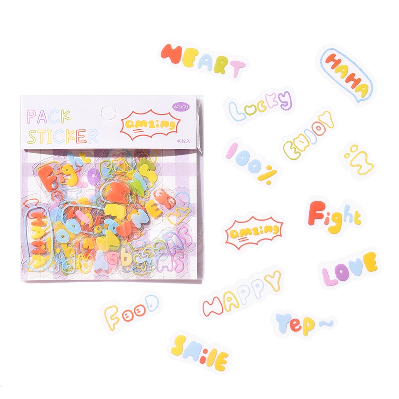 40 Pcs Japanese Cartoon PET Sticker Pack Diary Hand Account Decoration Material DIY Stickers