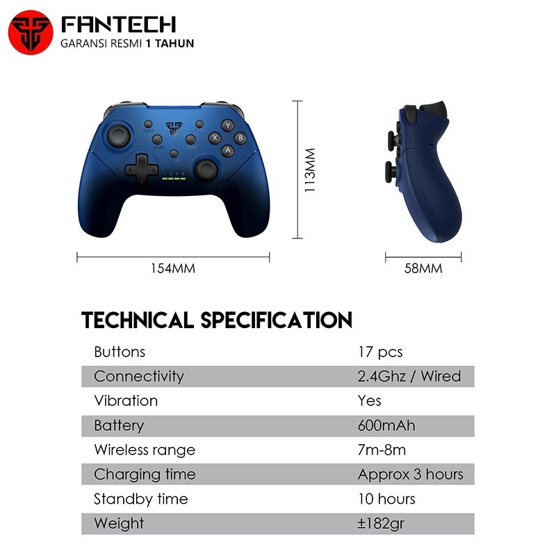 Fantech Wireless Gaming Controller WGP13 Gamepad Joystick USB