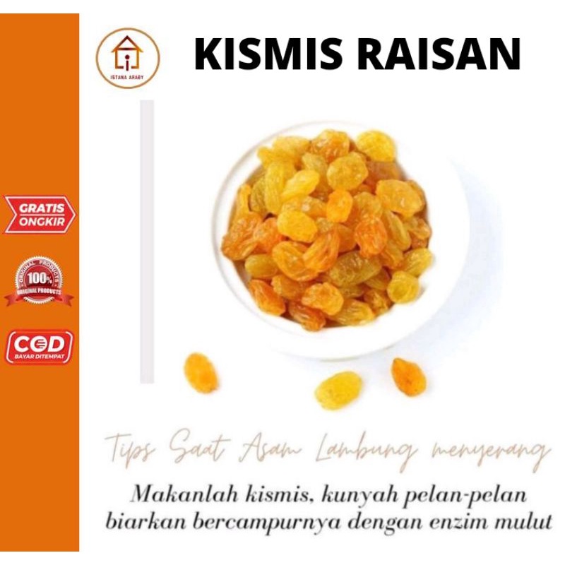 

KISMIS RAISAN 250GR/KISMIS MUTIARA/ANGGUR MUDA/CEMILAN SEHAT/PENCEGAH KANKER/MENCERDASKAN OTAK/BAHAN KUE/OBAT ASAM LAMBUNG/TERLARIS