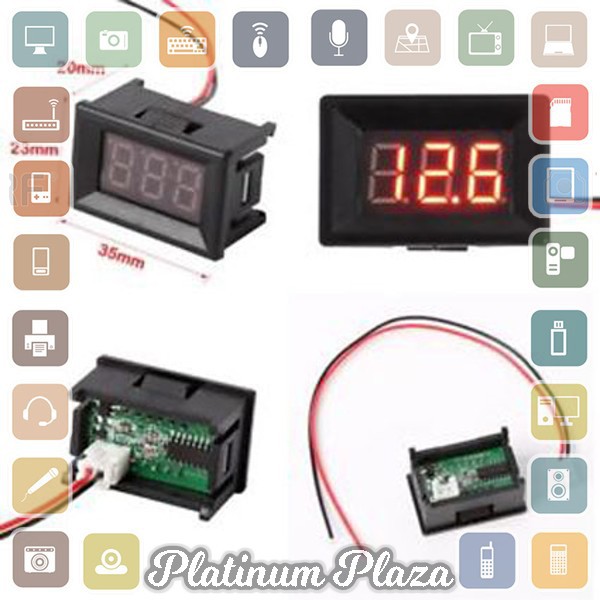 ATORCH Alat Pengukur Tegangan Listrik Voltmeter LED - 123 - Black`1NYQCN-