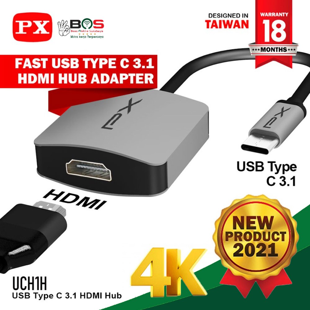 Converter USB Type C 3.1 Ipad Macbook Android to HDMI 4K UDH PX UCH1H