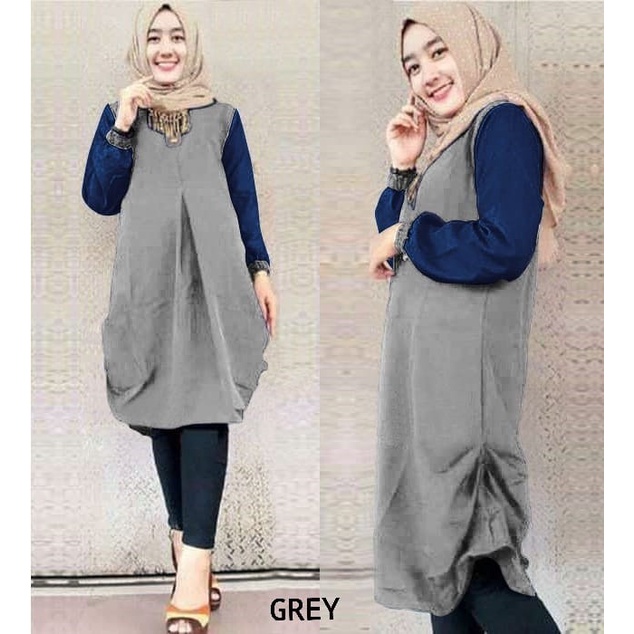 TUNIK MILIA A OX TUNIK WANITA BALOTELY ABU ABU BEST SELLER