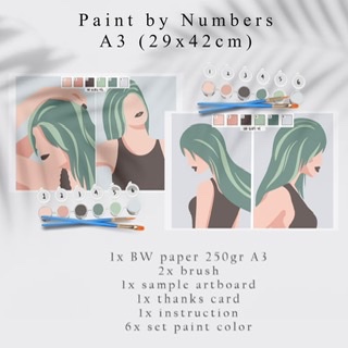

Paint By Number Kit A3, GIRL SERIES