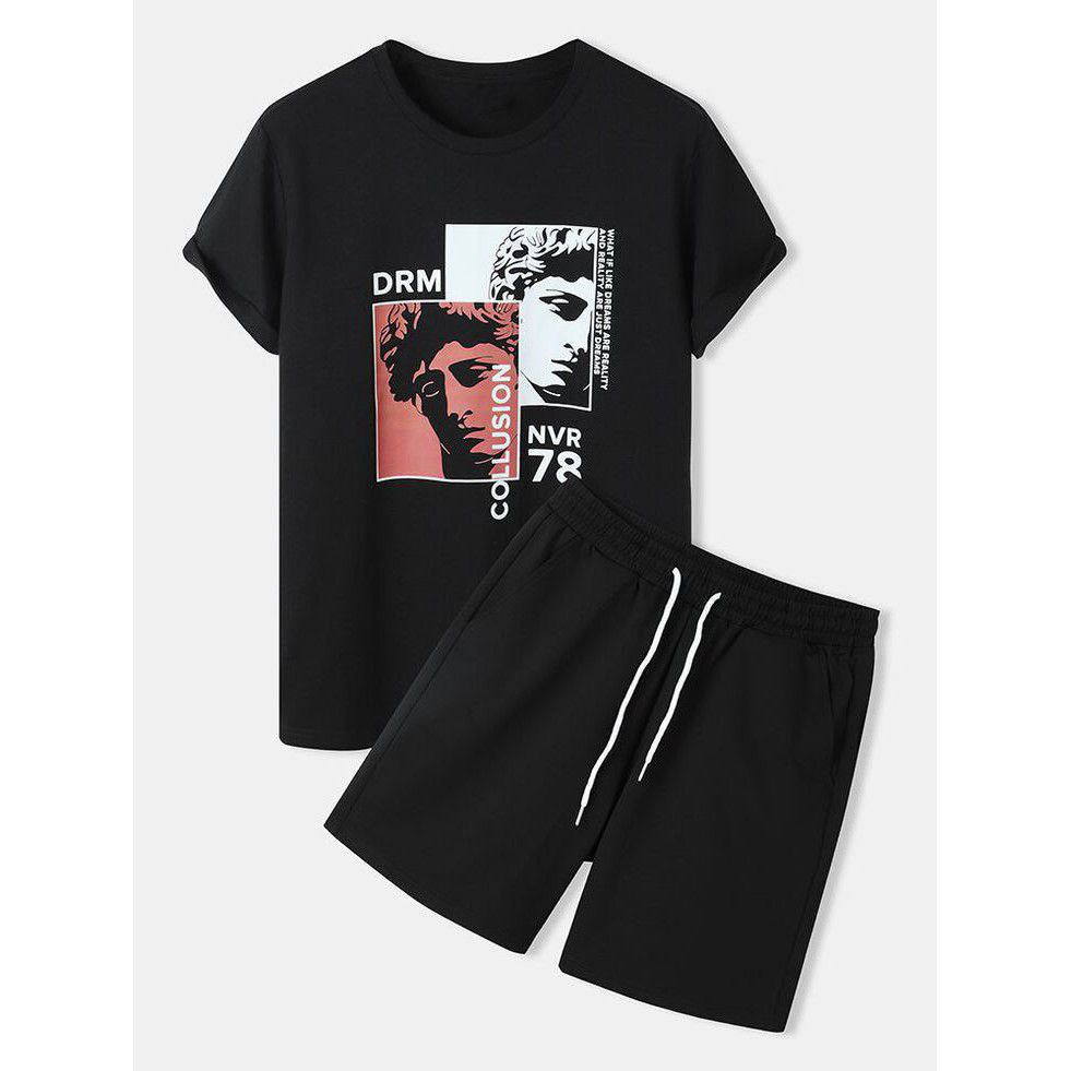 Clothing May - 1 Set DRM COLLUSION One Set One 1 Set One Set Oneset Satu Pasang Satu Setel Fashion Sepasang Kaos Koas Set Boxer Distro Kekinin T Shirt Tshirt T-Shirt Premium Murah Unisex Sablon Dtf Murah Celana Pria Pendek Tali Kolor Bokser