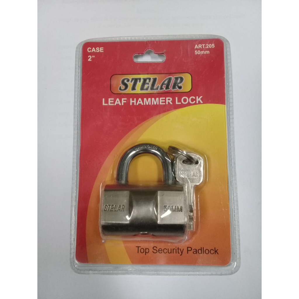 Gembok rumah "Stelar" pendek/hammer lock short shackle 50mm
