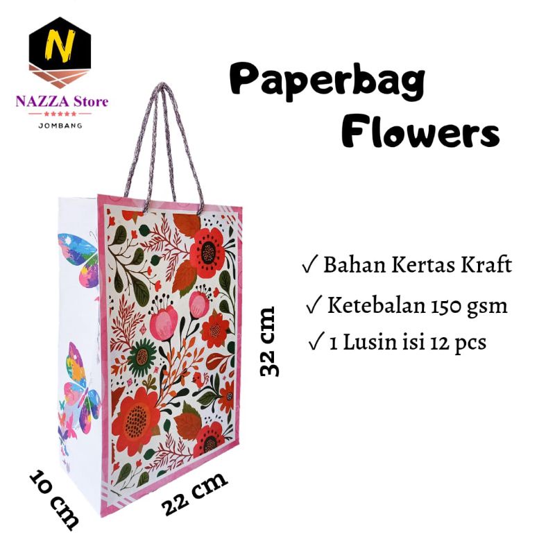 

Paperbag Flowers 22x10x32 cm isi 12 pieces