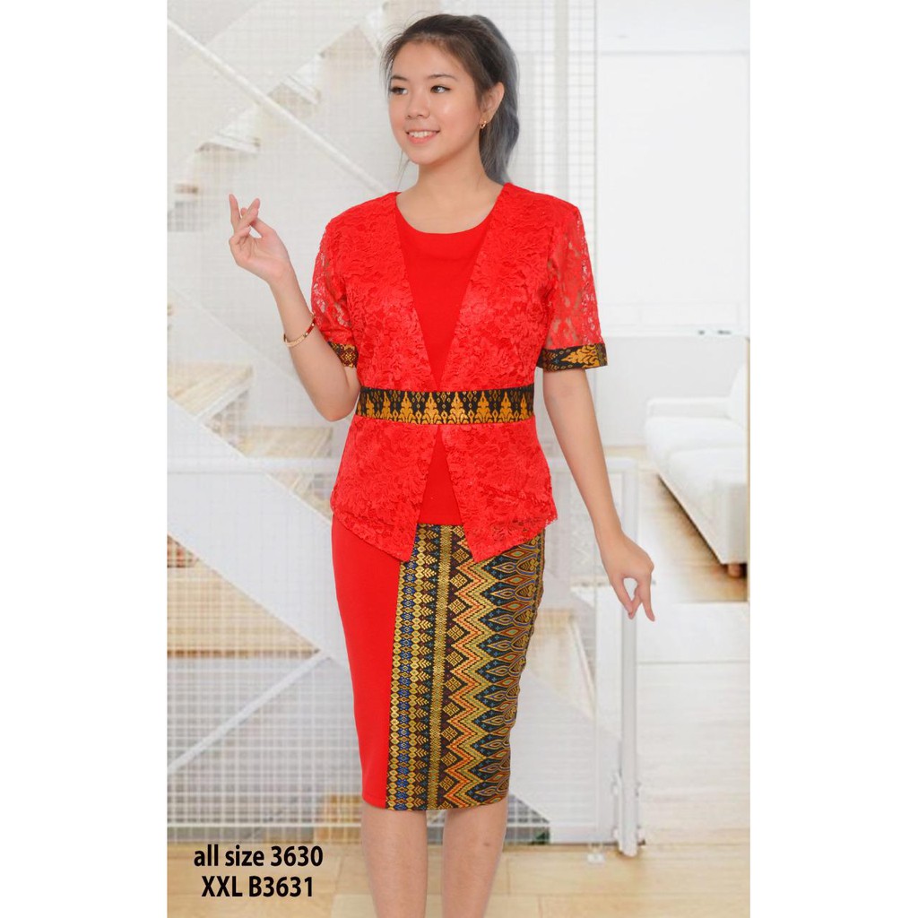 New Denissa stelan kombinasi scuba, bahan silky etnik dan brokat/WSI
