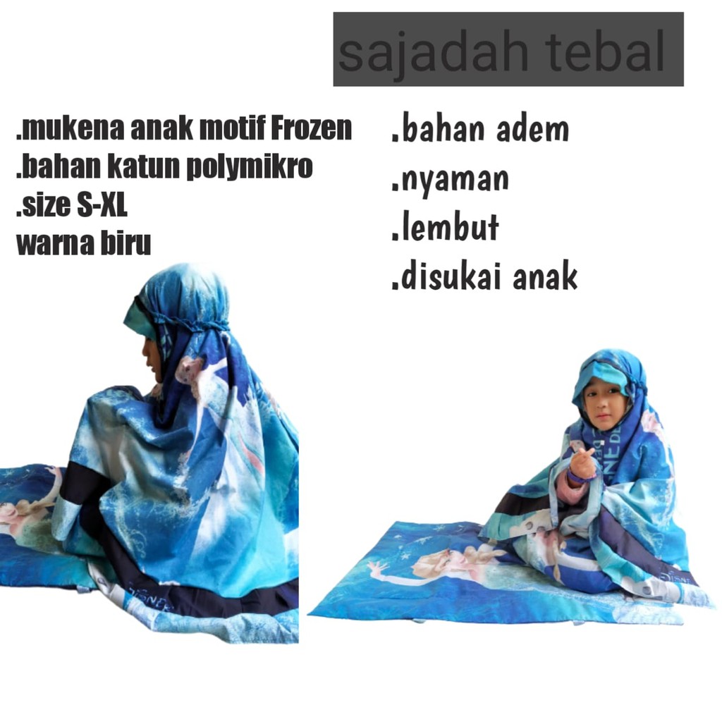 Mukena Anak Frozen Super/Tas Tebal bahan katun/ bahan berkualitas dan bisa bayar ditempat/COD