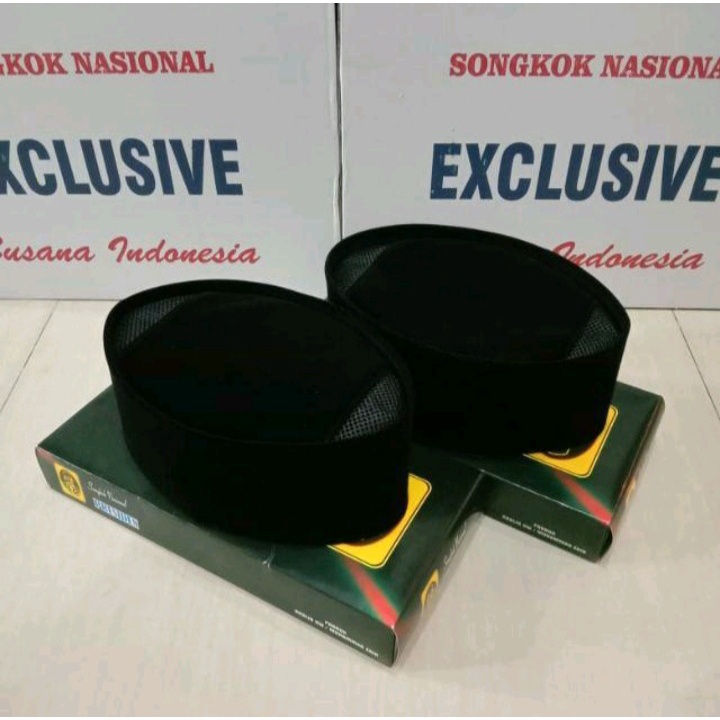 PECI SONGKOK KOPIAH HITAM POLOS PRIA SHOLAT EXCLUSIVE ORIGINAL BISA COD