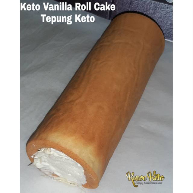 

Keto vanilla roll cake tepung keto/induksi/DEBM