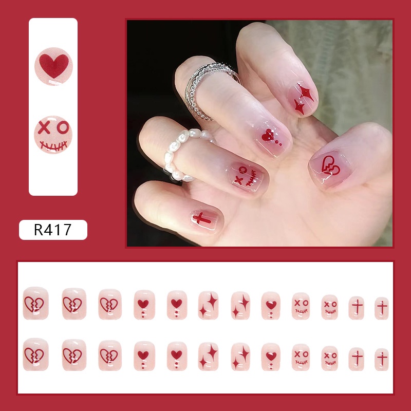 24pcs Kuku Palsu DIY Untuk Nail Art