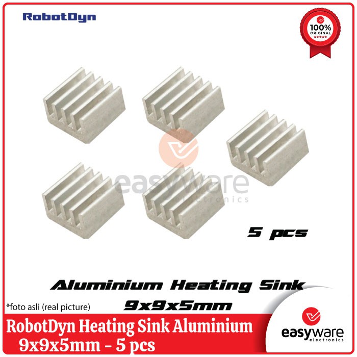 RobotDyn Heating Sink Aluminium 9x9x5mm - 5 pcs