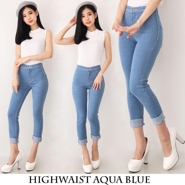 Celana Panjang Jeans Wanita Highwaist 27 28 29 30 Bisa Bayar Ditempat(COD)