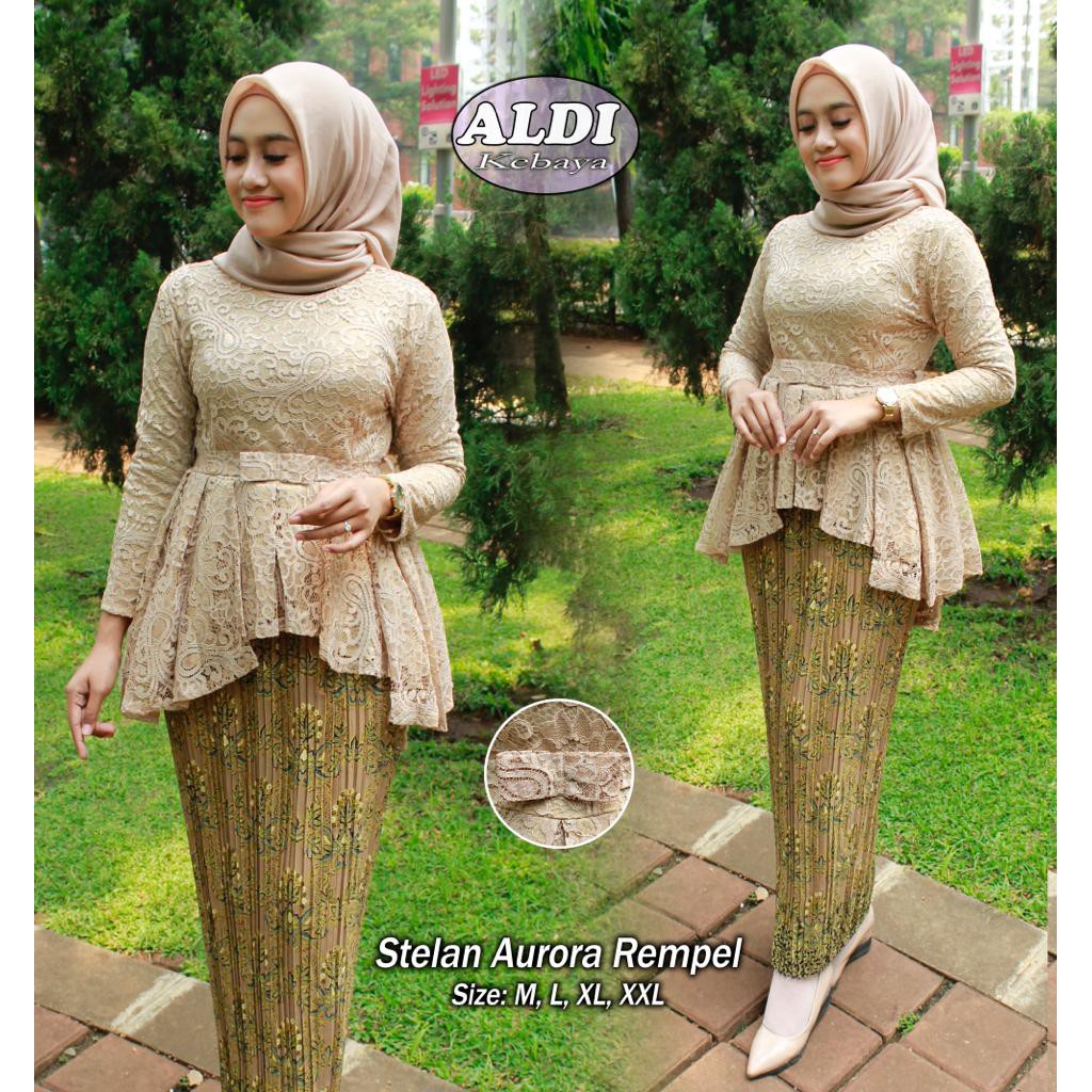 KEBAYA BRUKAT TERBARU! SET AURORA REMPEL - KEBAYA BRUKAT MODERN - BAJU KEBAYA AURORA - BRUKAT AURORA