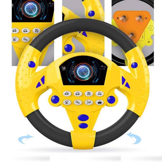MAINAN ANAK SETIR MOBIL / STEERING WHEEL CAR BACKSEAT DRIVER-Kuning Hitam