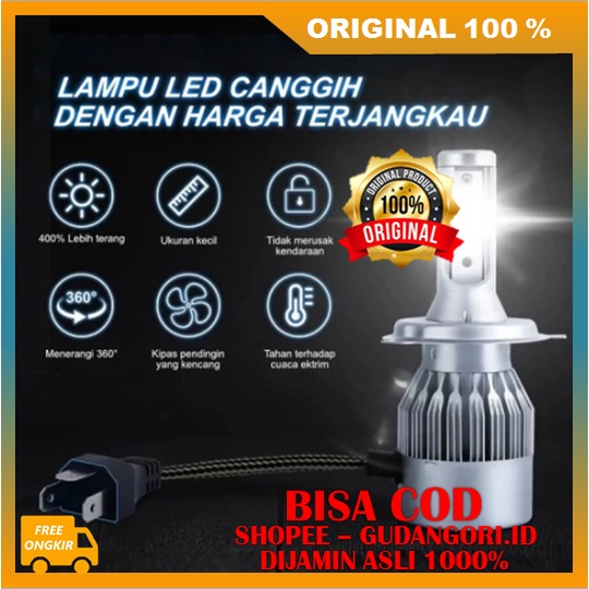 Lampu LED Mobil Super Terang Lampu C6 LED H4 H11 HB4 (2pcs) ORIGINAL