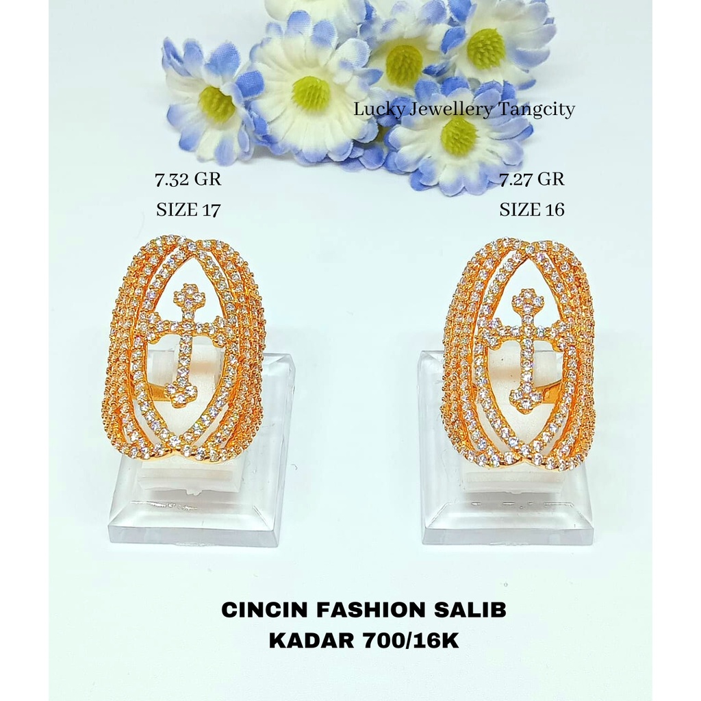 CINCIN SALIB EMAS PUTIH KADAR 700/16K